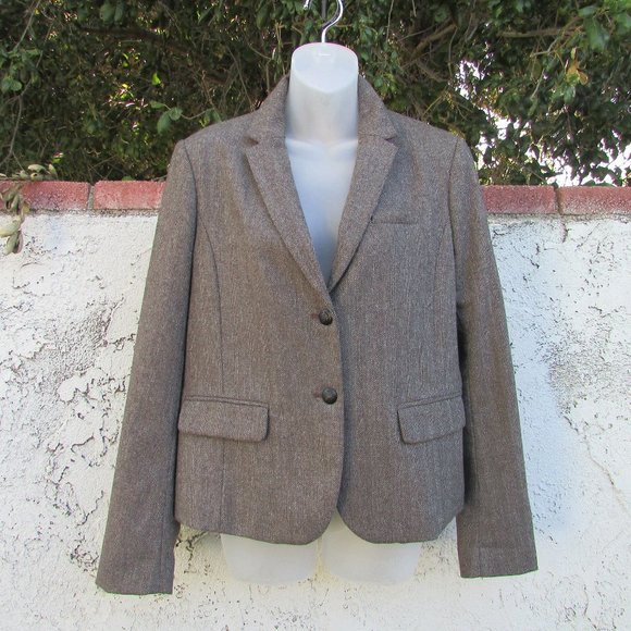 GAP Jackets & Blazers - Gap The Academy Brown Herringbone Blazer 10
